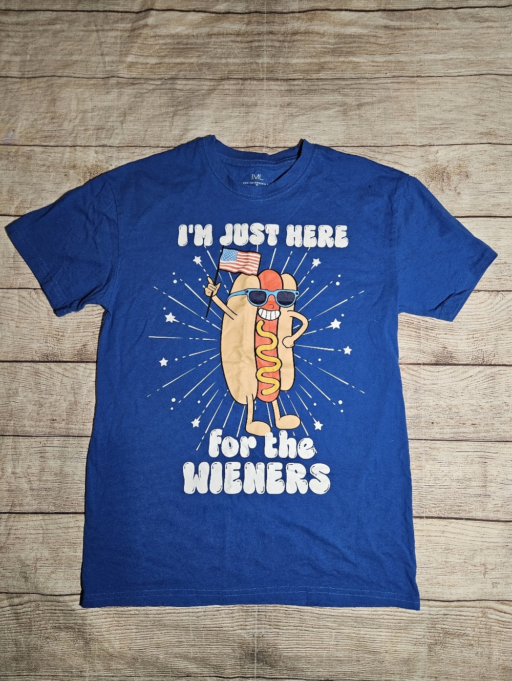 I'm just here for the weiners Patriotic memorial day 4th july Graphic tee shirt